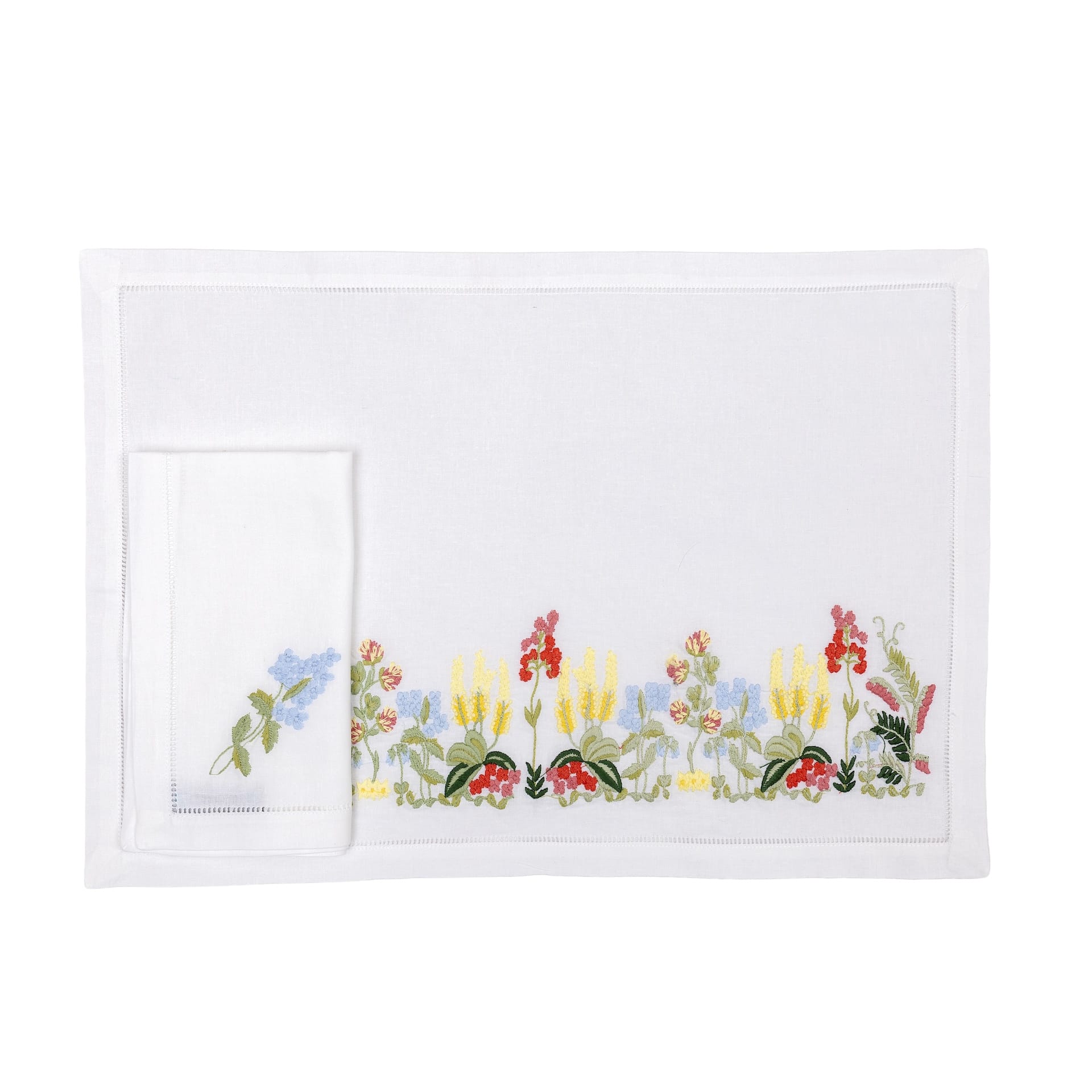Cotton embroidered placemats & Napkins Set of 4