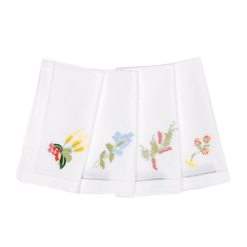 Cotton embroidered placemats & Napkins Set of 4