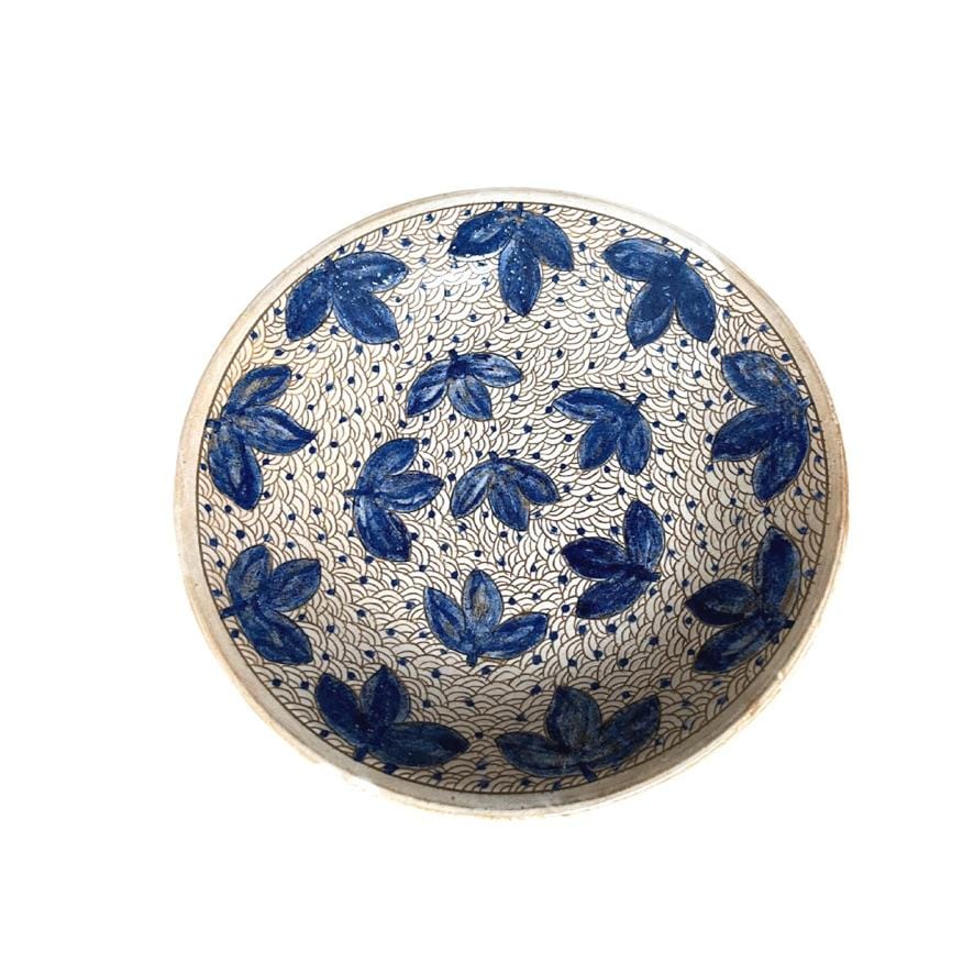 Ceramic Bowl Large with Leaves