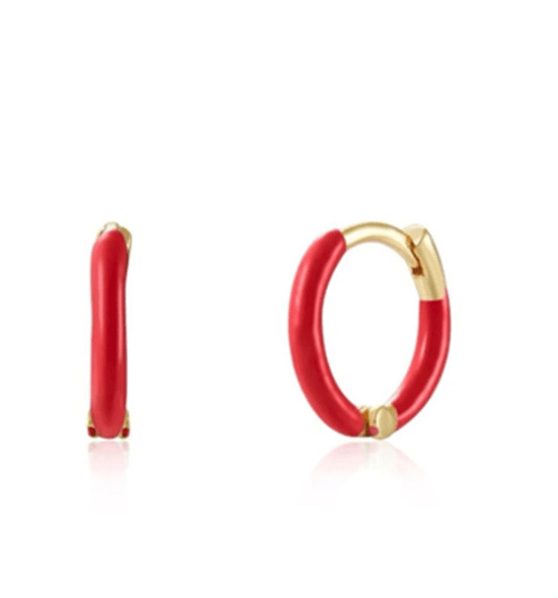 Earring hoops in Coloured Enamel