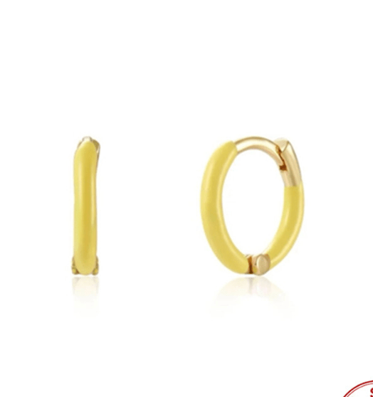 Earring hoops in Coloured Enamel