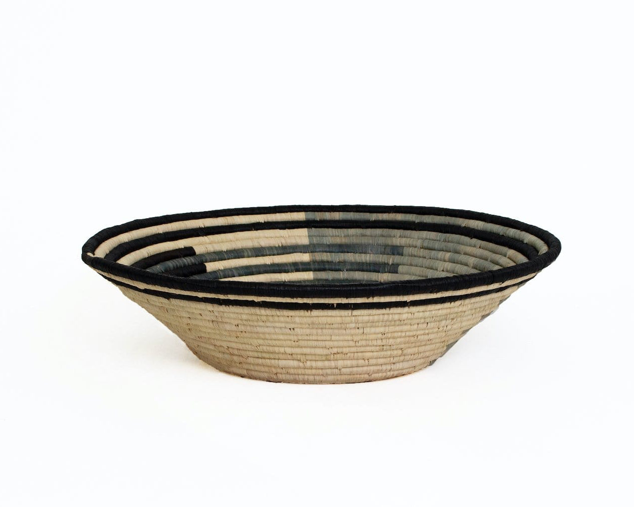 Raffia Bowl Opal Gray Roulette Jumbo