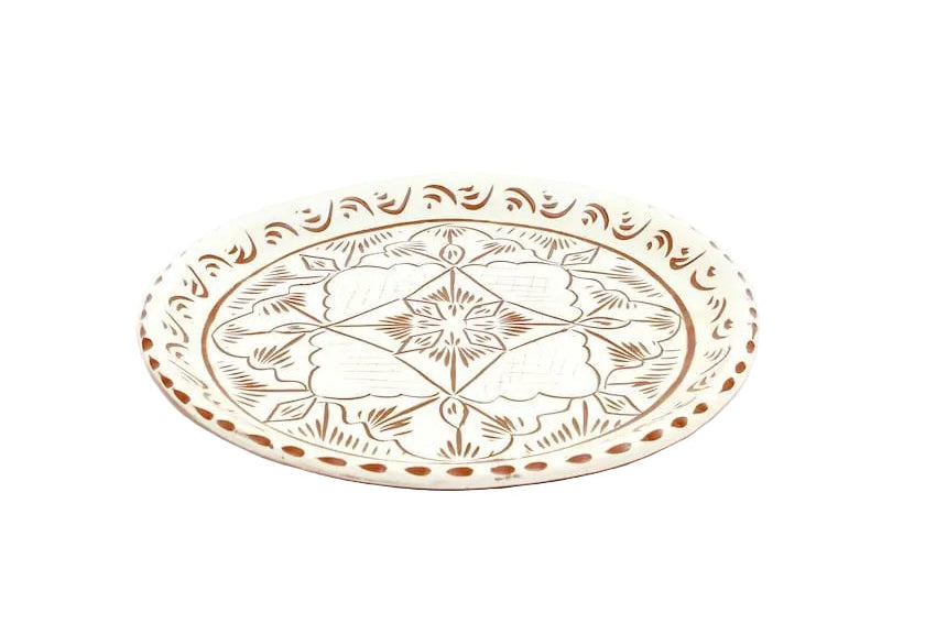 Decorative plate with floral pattern on a white background