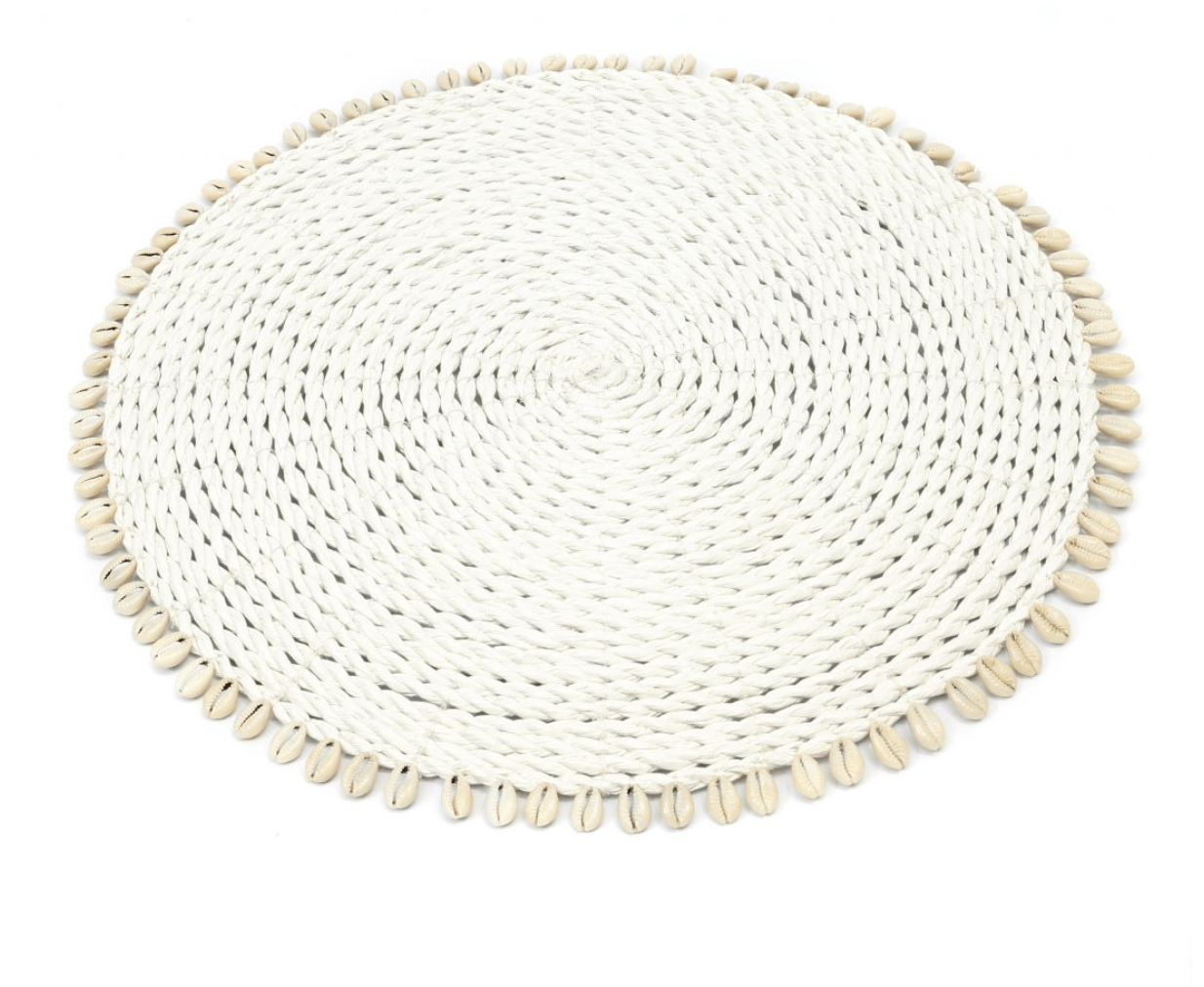 Placemats in Seagrass with Cowrie Shells