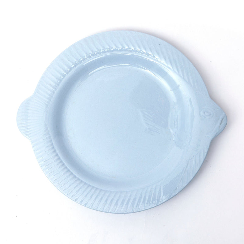 Set of 4 pale blue Fish shaped Plates