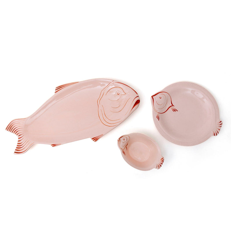 Pale Pink Fish Serving Tray