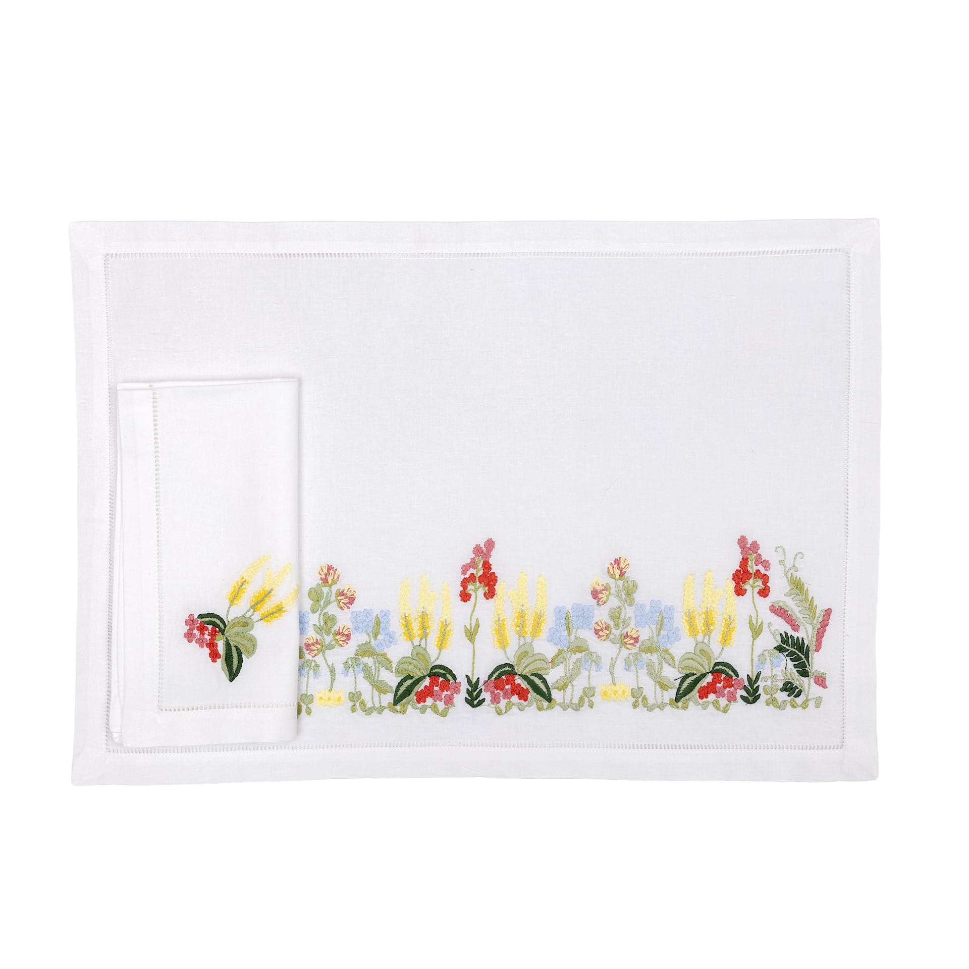Cotton embroidered placemats & Napkins Set of 4