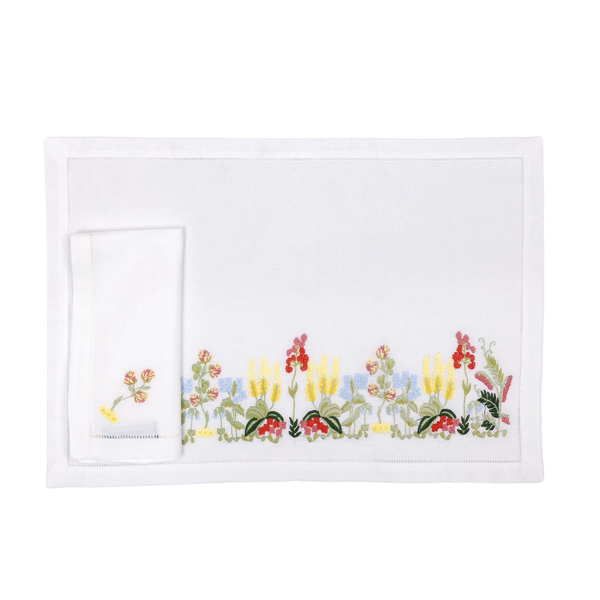 Cotton embroidered placemats & Napkins Set of 4