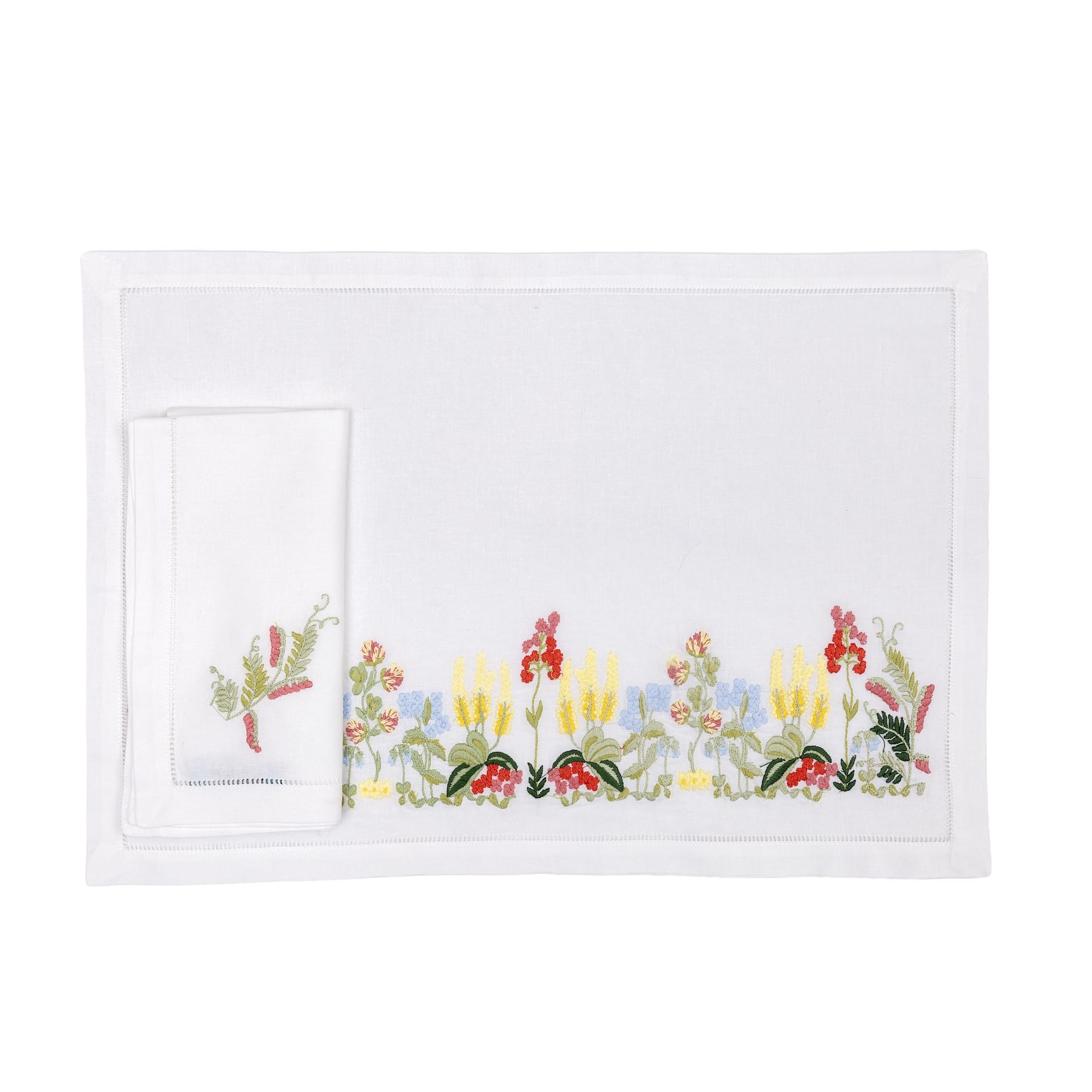 Cotton embroidered placemats & Napkins Set of 4