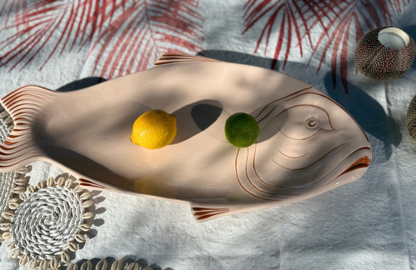 Pale Pink Fish Serving Tray