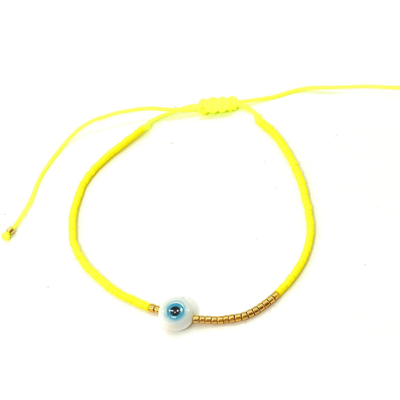 Bracelet with gold and coloured beads "Evil Eye"