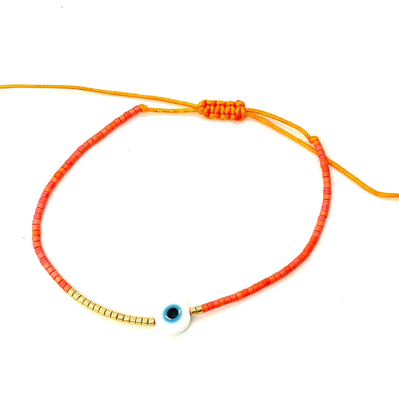Bracelet with gold and coloured beads "Evil Eye"