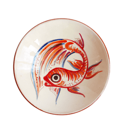 Fish motif round bowl