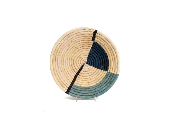 Raffia Bowl Geo Blue Night Medium