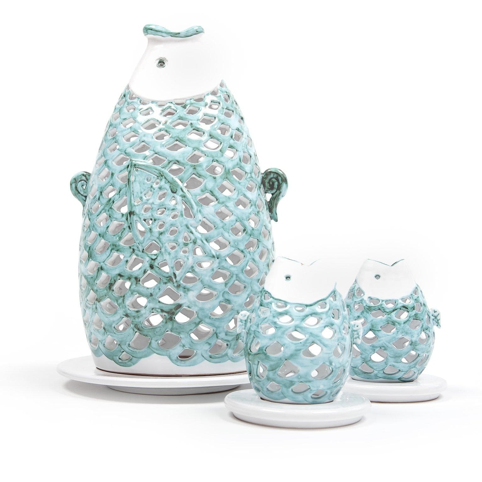 Ceramic Fish Candle Lantern Medium