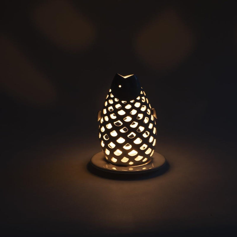 Ceramic Fish Candle Lantern Medium