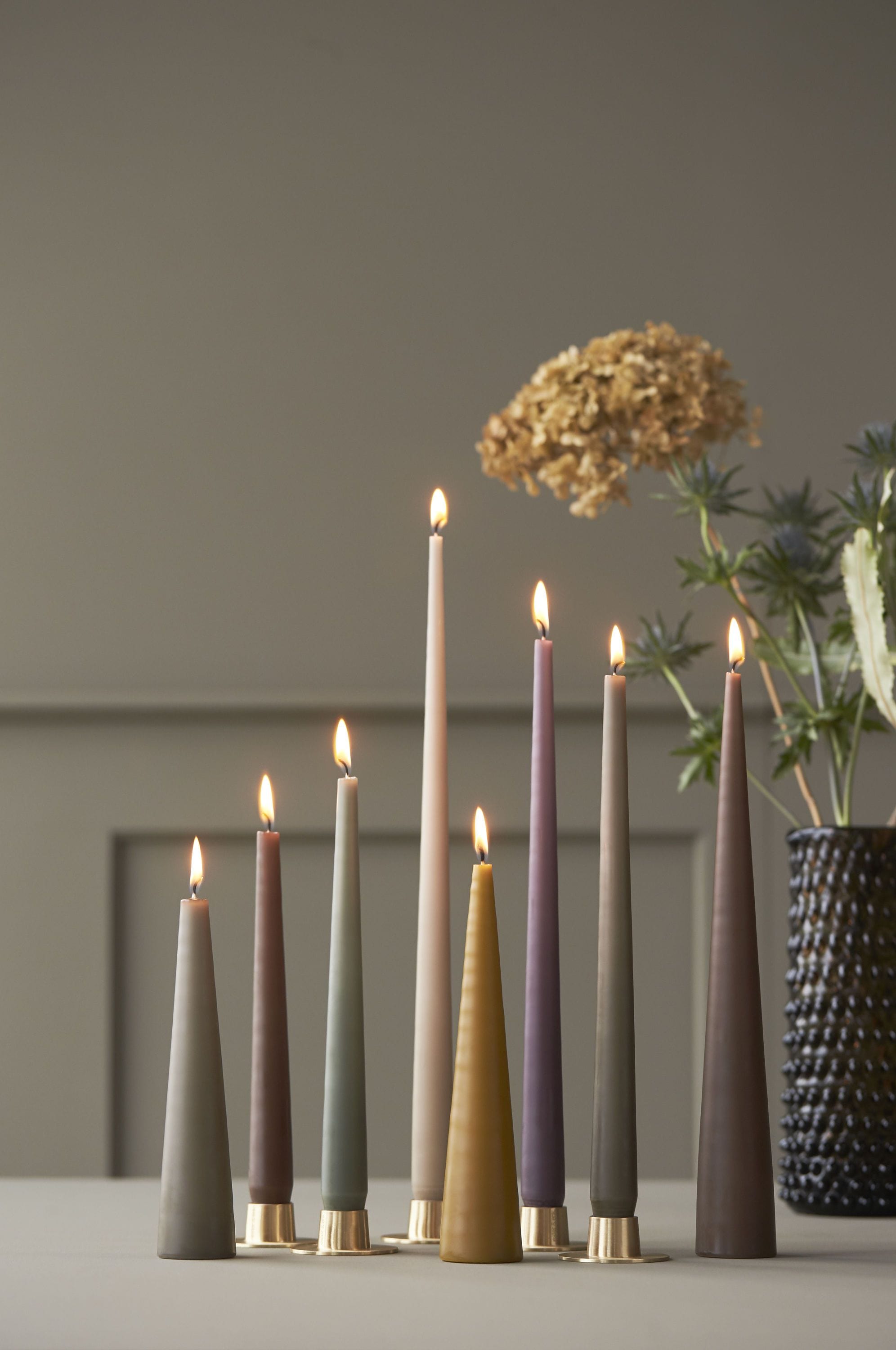 Matt Cone Candles 23cm