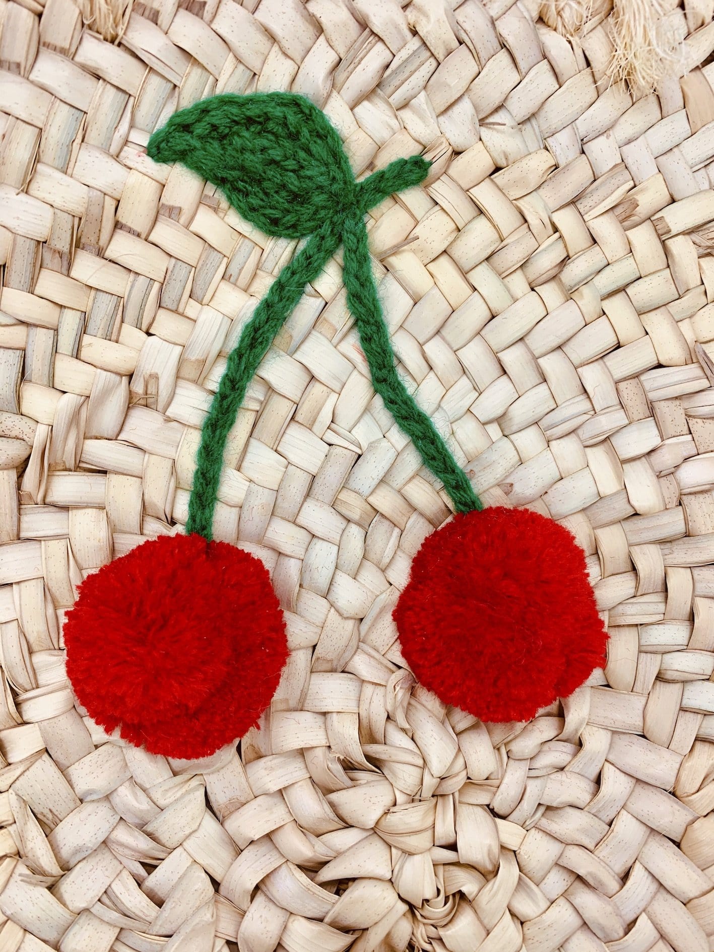 Palm Leaf Bag with Cherries