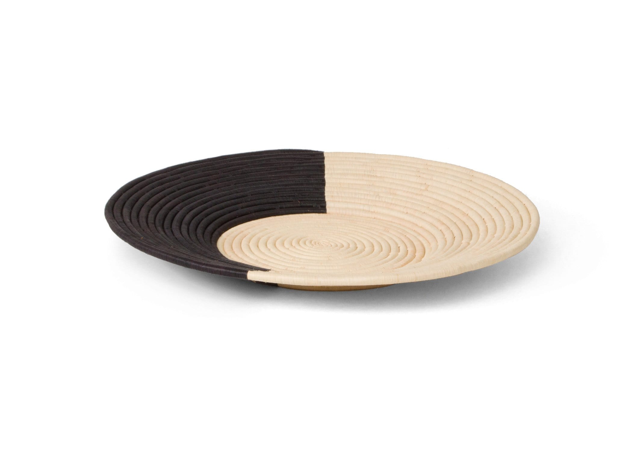 Raffia Geo Black & Natural Plate Medium