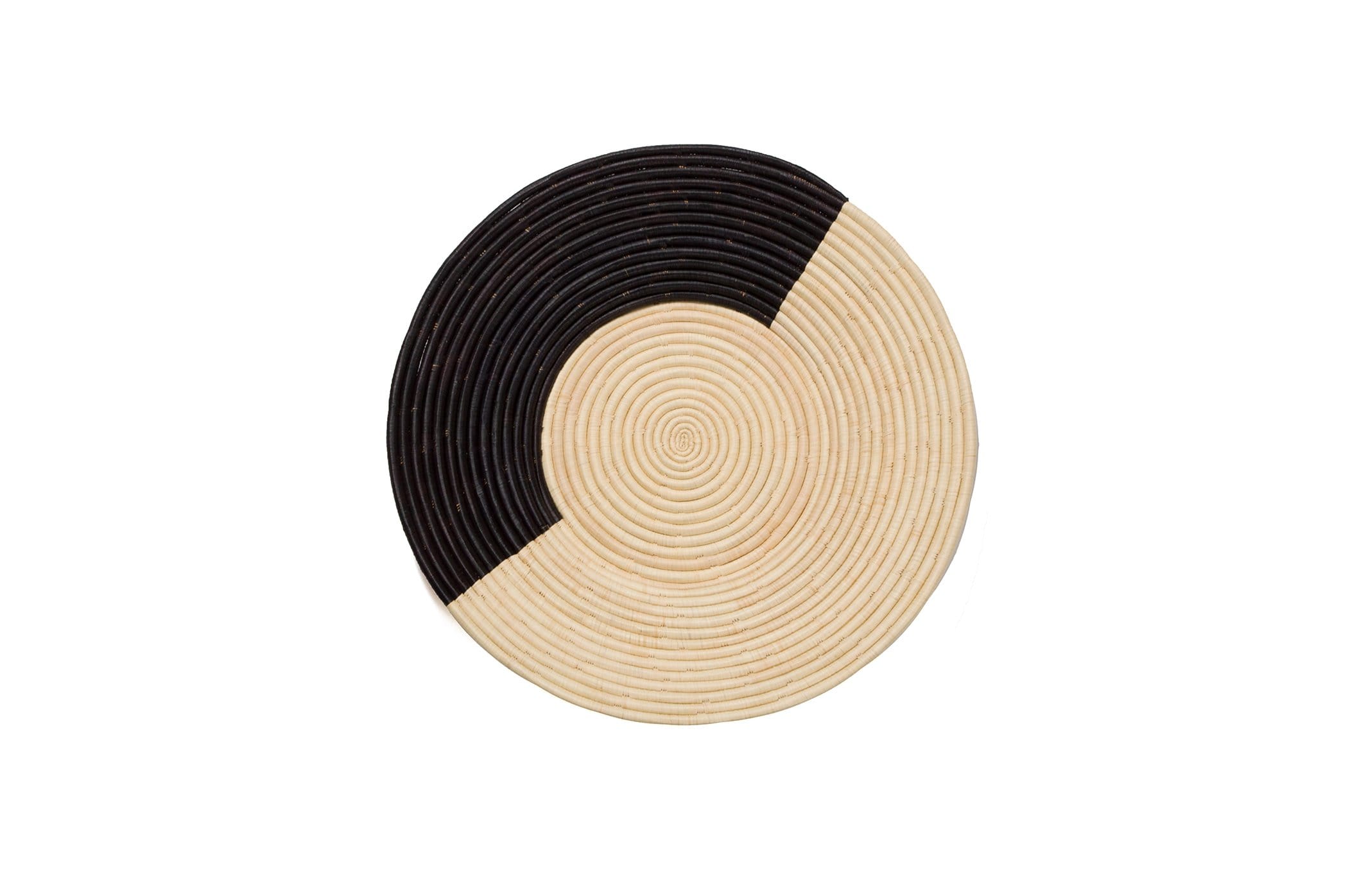 Raffia Geo Black & Natural Plate Medium