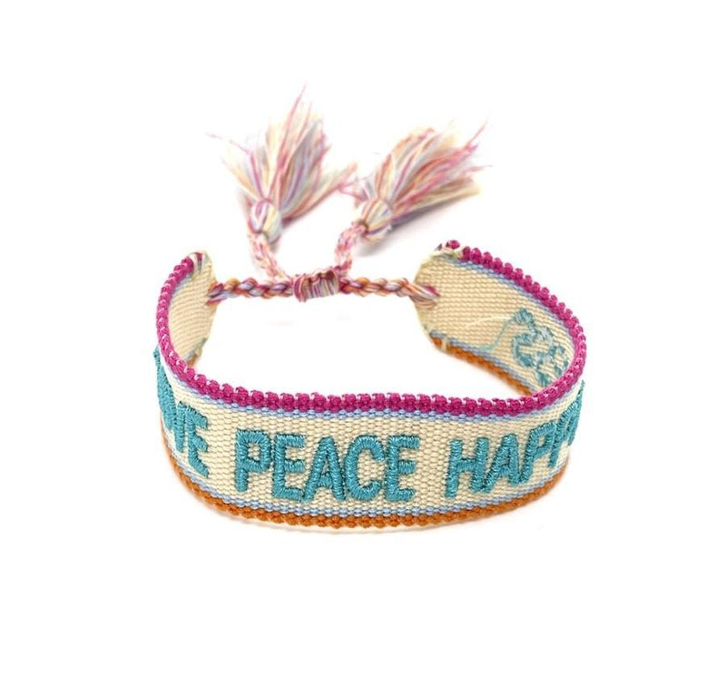 Friendship bracelet LOVE PEACE HAPPINESS