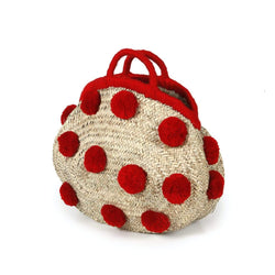 Palm leaf Bag with PomPom's