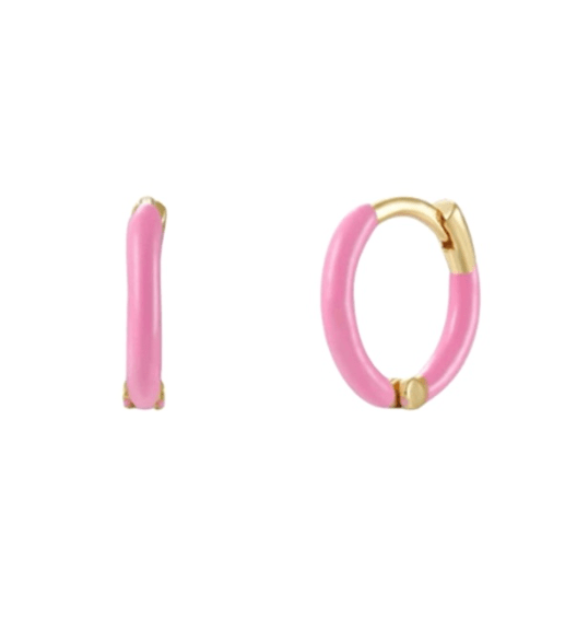 Earring hoops in Coloured Enamel