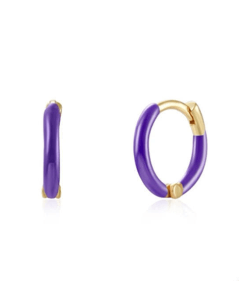 Earring hoops in Coloured Enamel
