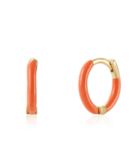 Earring hoops in Coloured Enamel