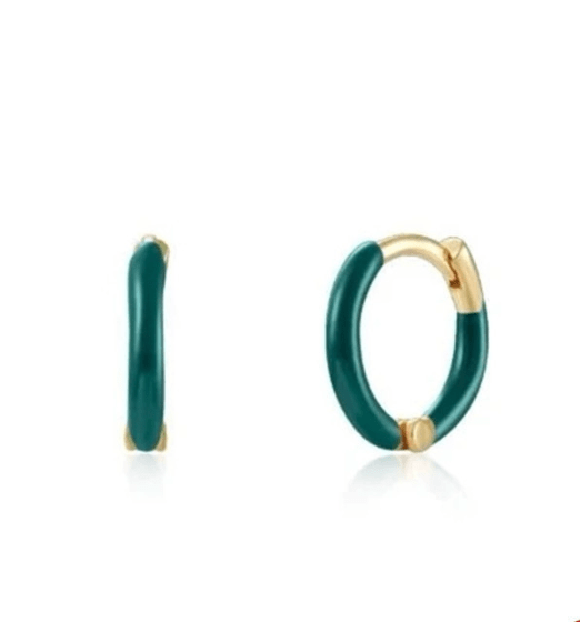 Earring hoops in Coloured Enamel