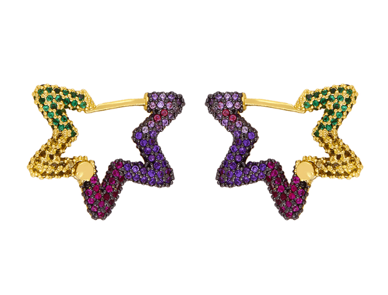 Earring Hoops "Coloured Star"