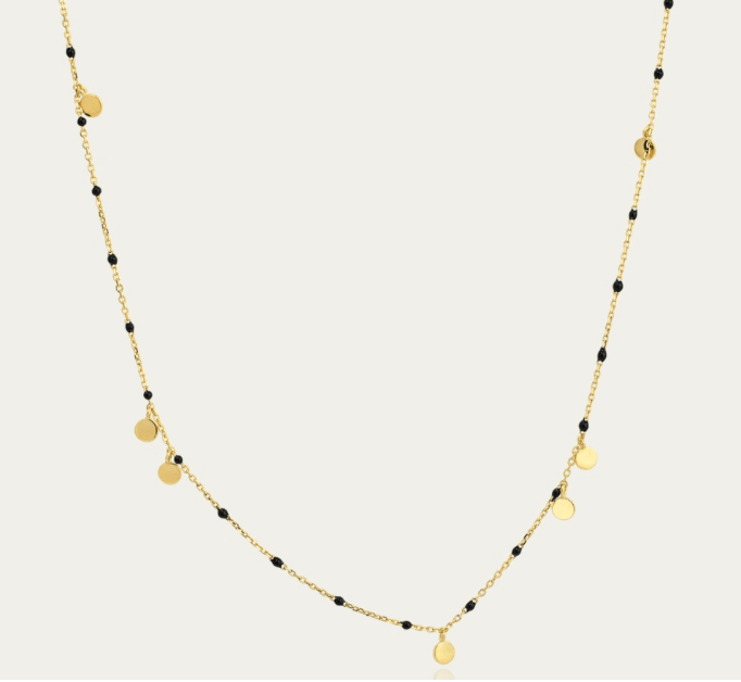Necklace with beads and gold
