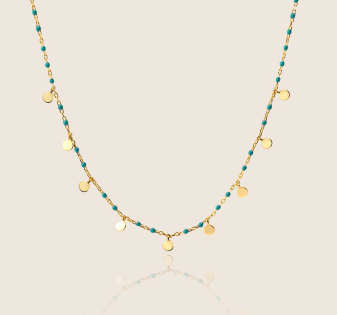 Necklace with beads and gold