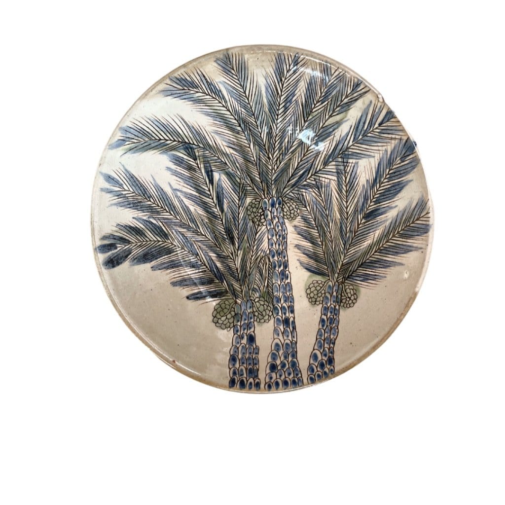 Ceramic Bowl Large with 3 Palm Trees