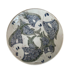 Ceramic Bowl X-Large with Blue & Green Fish 1