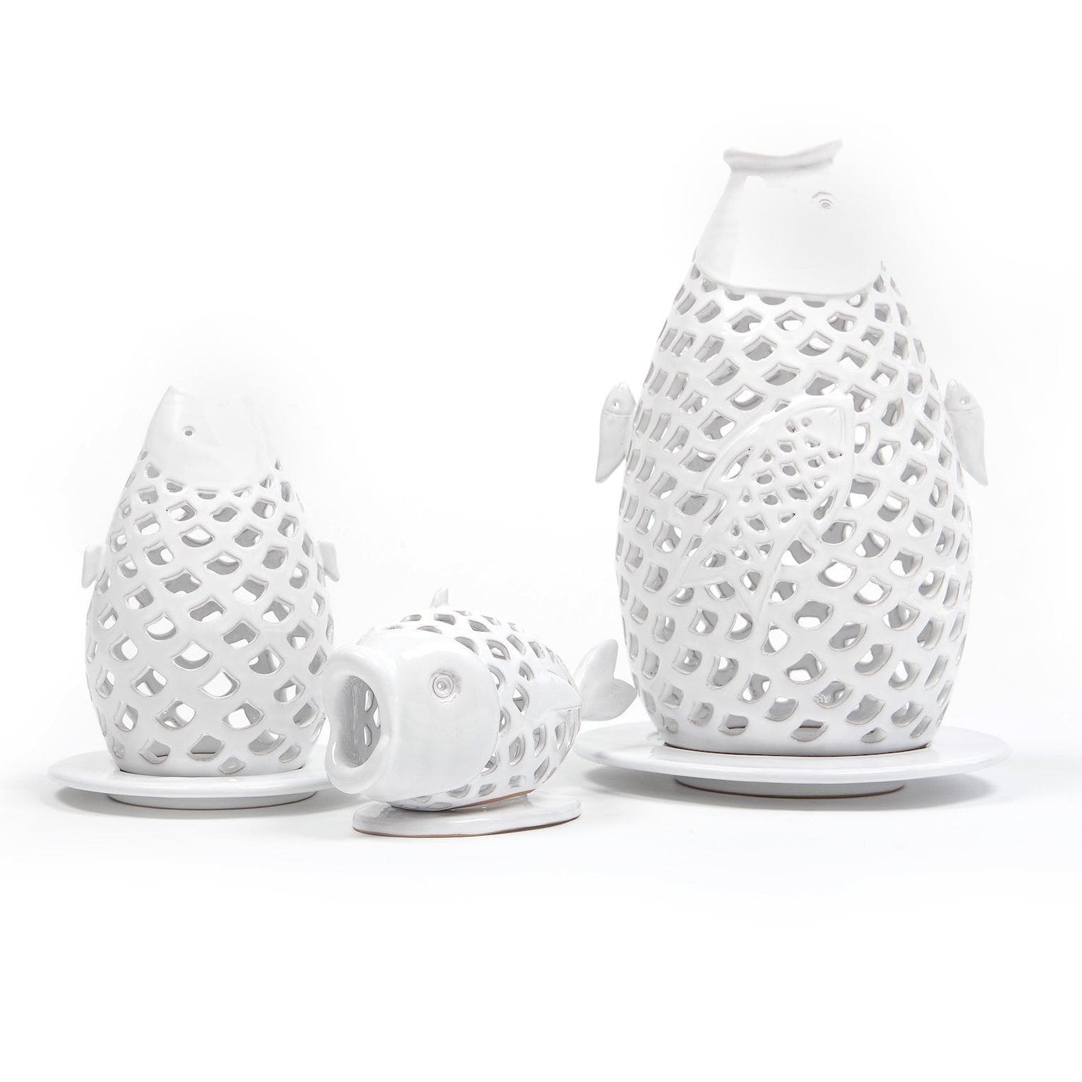 Ceramic Fish Candle Lantern Medium