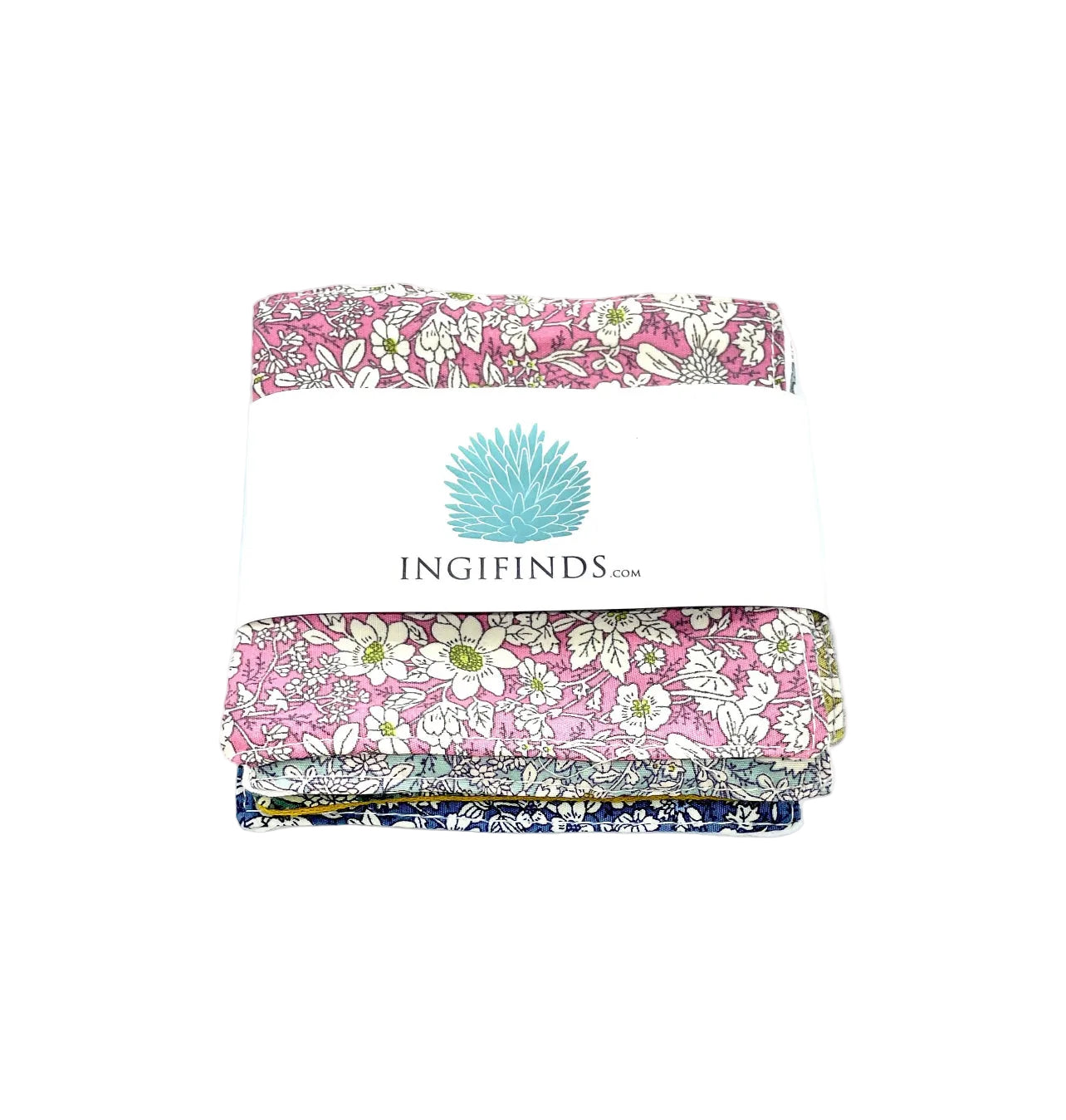 Two floral-patterned headbands on a white background with 'INGIFINDS' branding.